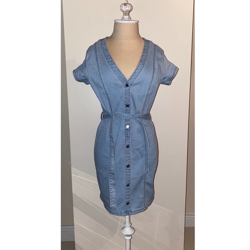 Denim fitted Midi Dress Guess